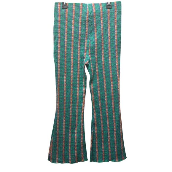 Free People Womens Fine Line Slim Striped Smocked Flare Pants Size L - Picture 6 of 11